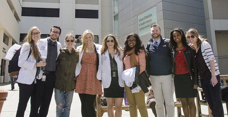 Medical students pose for a photo